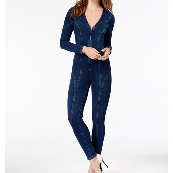 Guess long sleeve denim jumpsuit Clearance